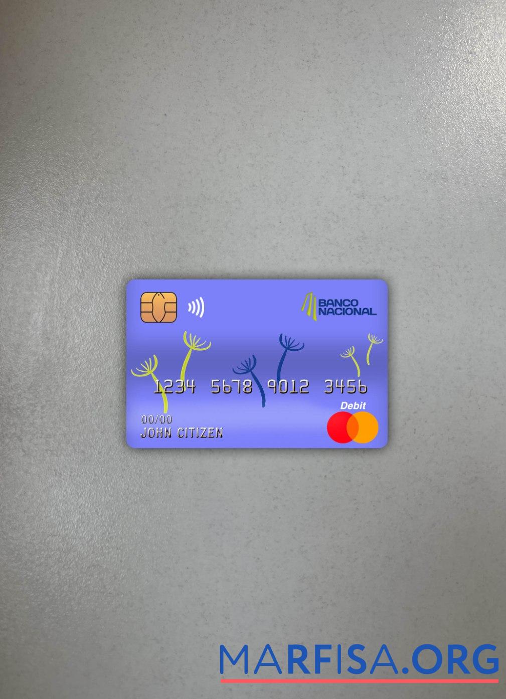Downloadable Costa Rica banco nacional bank mastercard photolook front sample